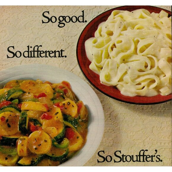 1982 Stouffer's Fettuccini Alfredo and Ratatouille Vintage Print Ad (L16) - Picture 2 of 3
